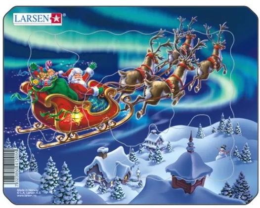 Rahmenpuzzle - Weihnachtsmann im Nordlicht