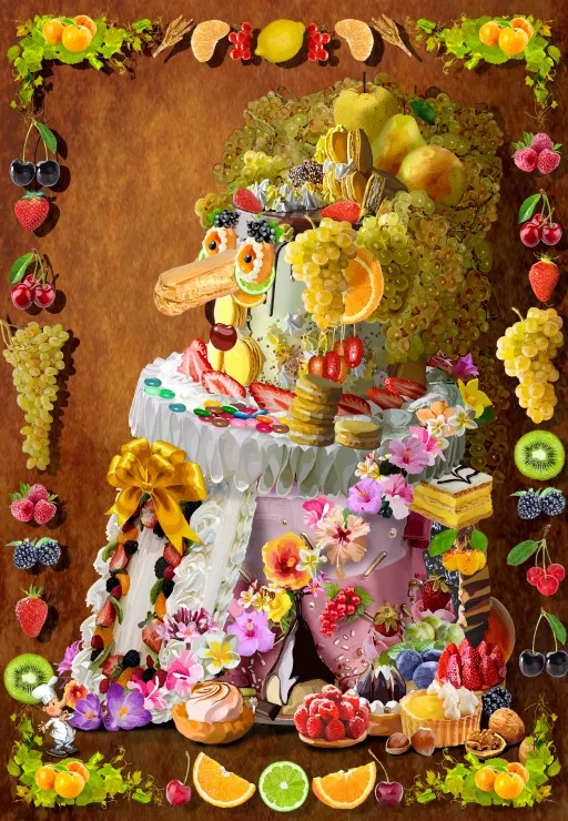 La Cantatrice Gâteau inspirée par Arcimboldo