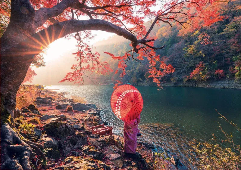 Sunrise in Katsura River, Japan