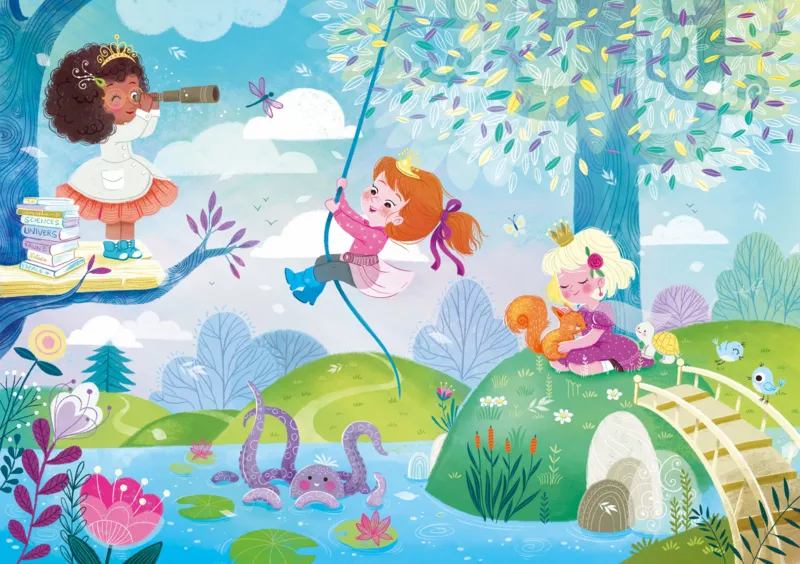 Handgeschnittenes Holzpuzzle - Modern Princesses