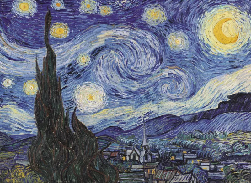 XXL Teile - Holzpuzzle - Die Sternennacht - Vincent Van Gogh