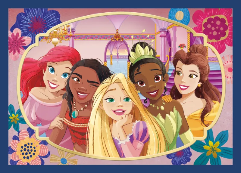 4 Puzzles - Romantic princesses + 1 Poster