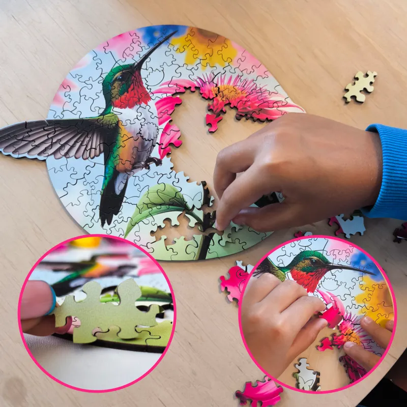 Holzpuzzle - Kolibri