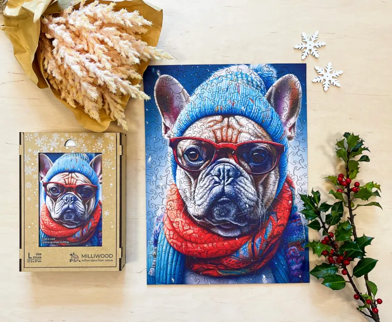 Holzpuzzle - Gustav mürrischer Bulldog