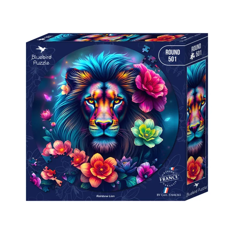Rundes Puzzle - Rainbow Lion