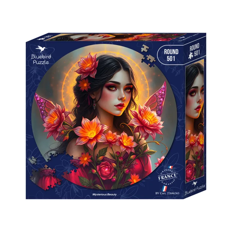 Rundes Puzzle - Mysterious Beauty