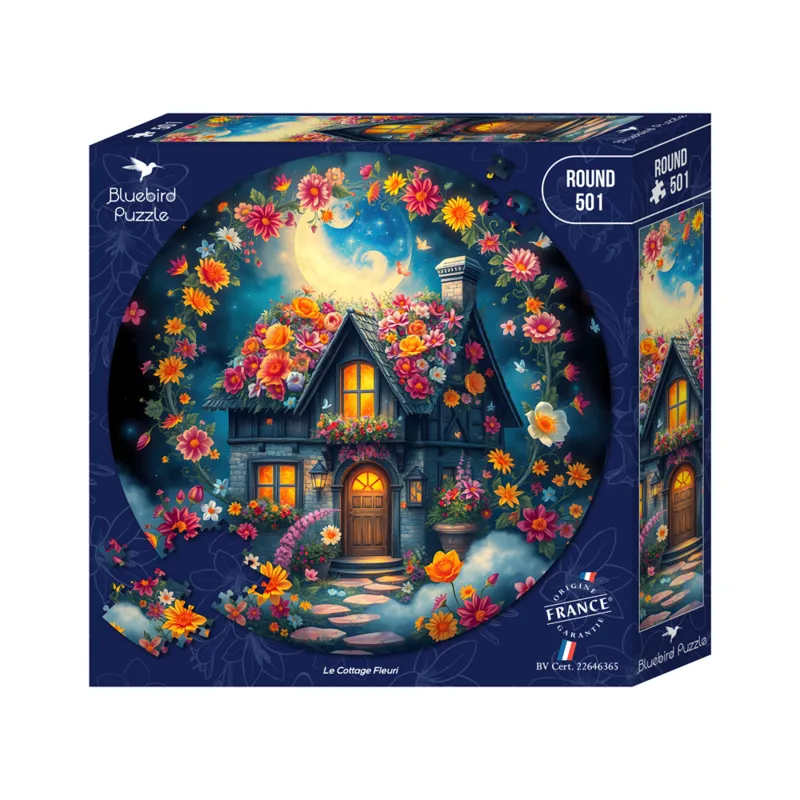 Rundes Puzzle - Le Cottage Fleuri