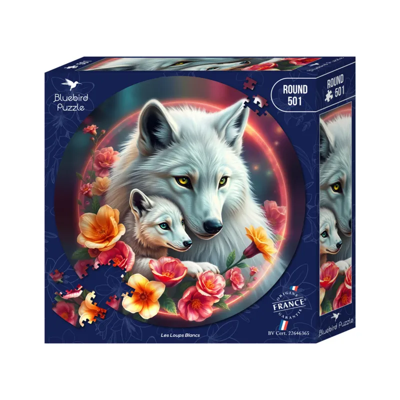 Rundes Puzzle - Les Loups Blancs