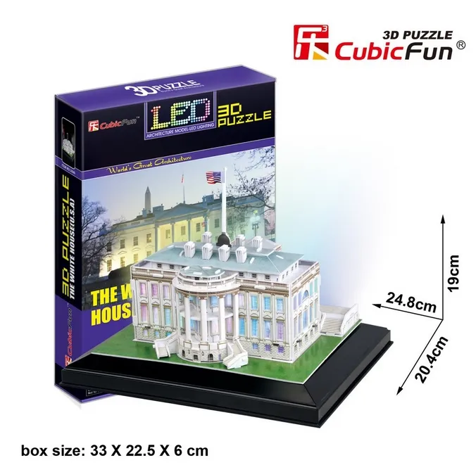 3D Puzzle mit LED - Weißes Haus, Washington