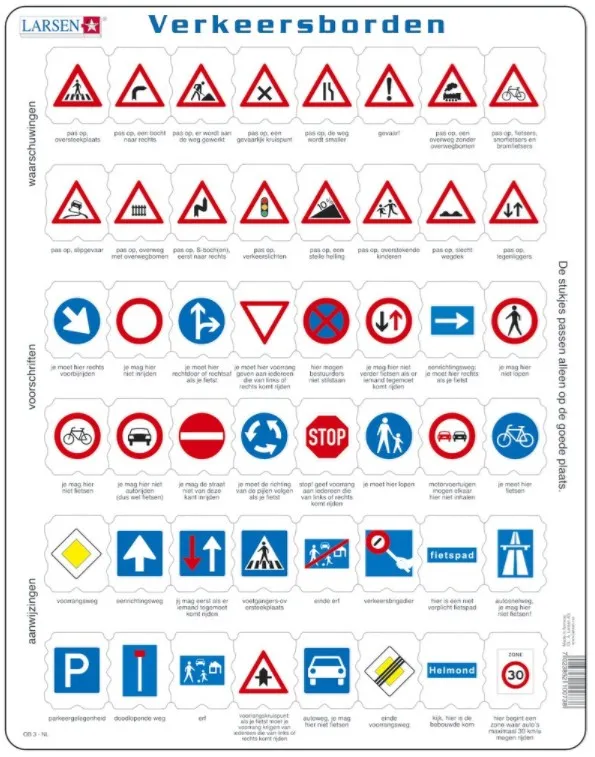 Rahmenpuzzle - Verkeersborden (Holländisch)