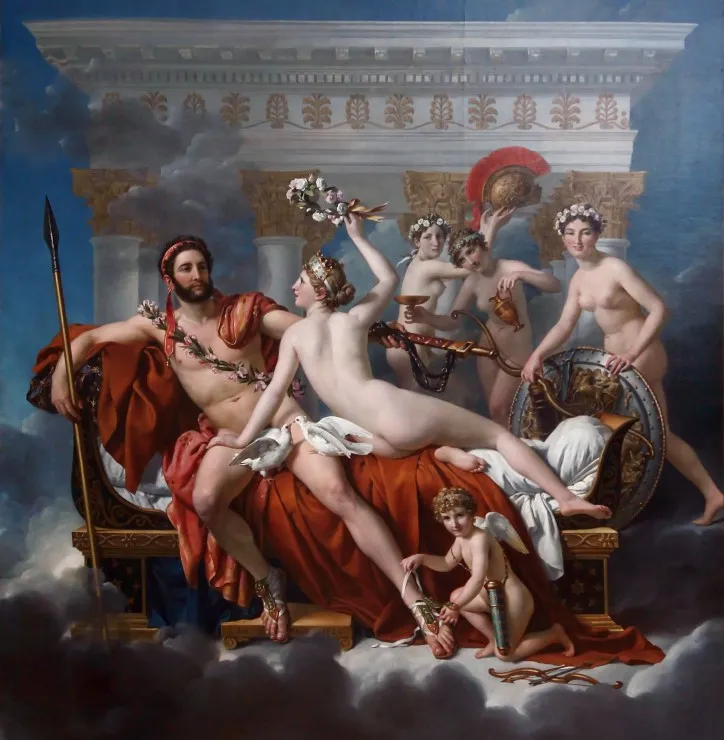Jacques-Louis David: Mars entwaffnet durch Venus und die Grazien, 1824