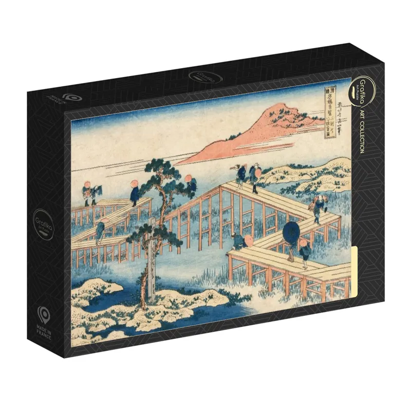 Hokusai - Ein Altes Bild der Achtteiligen Brücke in der Provinz Mikawa