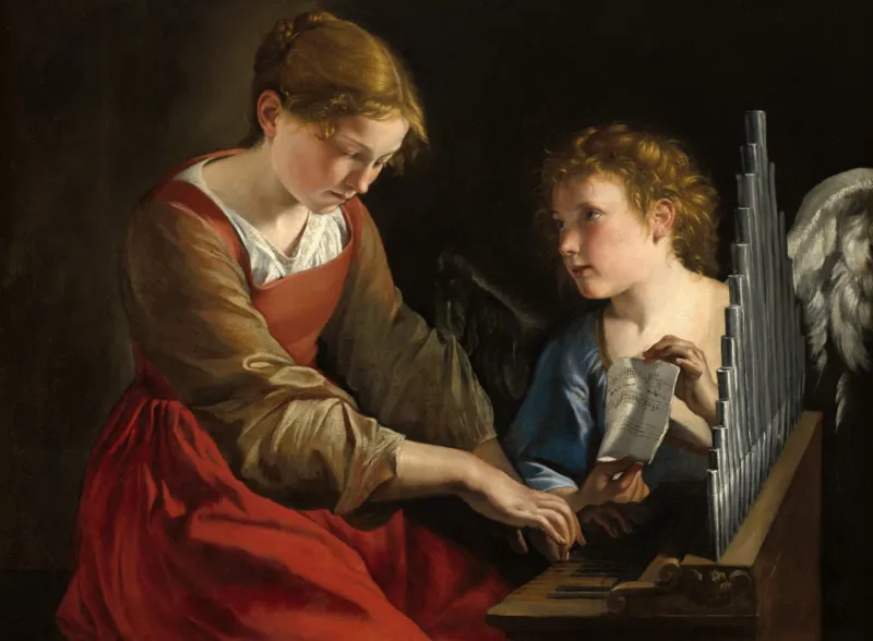 Orazio Gentileschi and Giovanni Lanfranco: Saint Cecilia and an Angel, 1617/1618