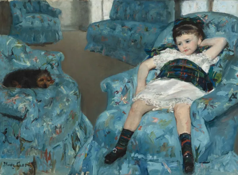 Mary Cassatt: Little Girl in a Blue Armchair, 1878