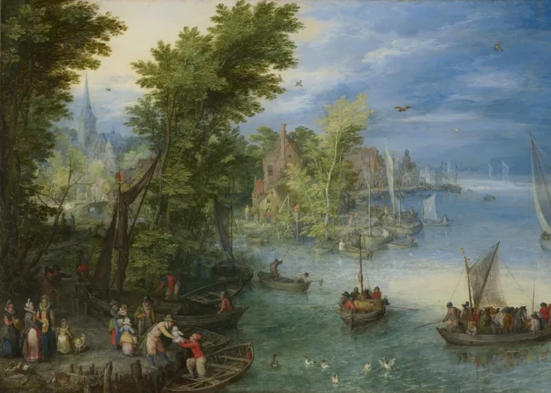 Jan Brueghel - River Landscape, 1607
