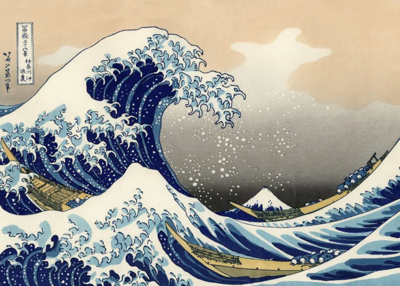 2 Puzzles - Hokusais Kunst: Die Große Welle vor Kanagawa - Shinagawa am Tokaido