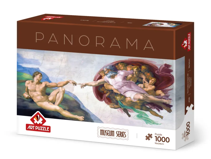 Panoramapuzzle - Museum Series - Die Erschaffung Adams, Michelangelo, 1511