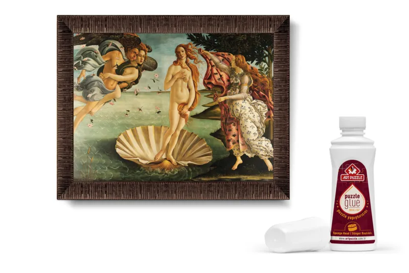 Set mit Puzzle, Rahmen und Kleber – Die Geburt der Venus, Sandro Botticelli