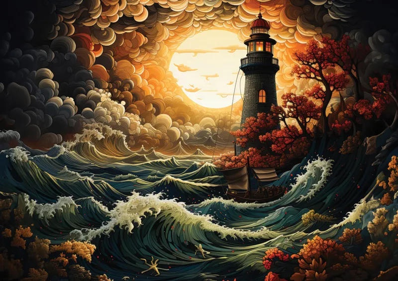 Lighthouse in a Storm