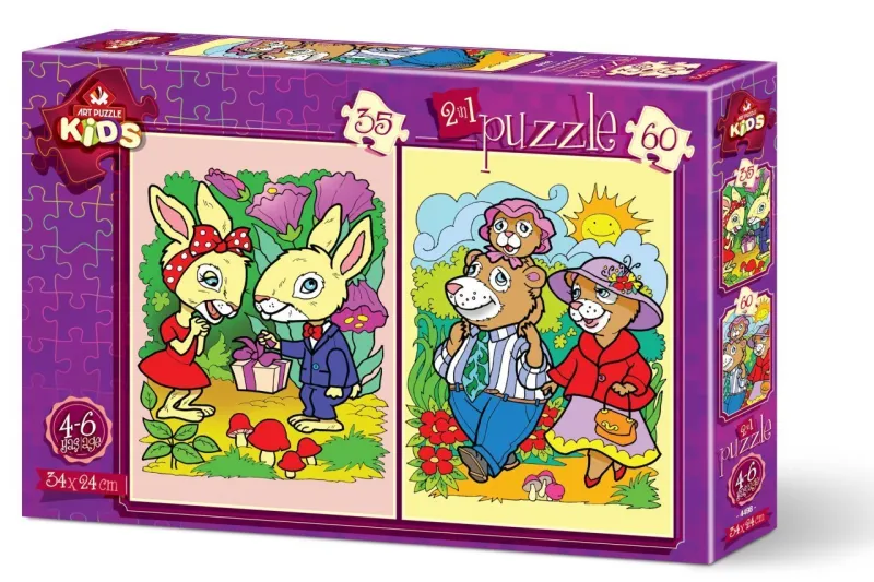 2 Puzzles - Die Kaninchen und die Bärenfamilie