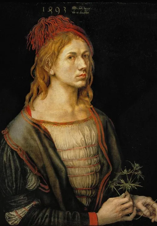 Albrecht Dürer - Selbstbildnis mit Eryngium, 1493