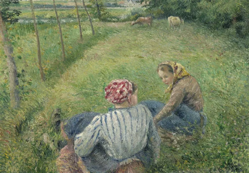 Camille Pissarro: Young Peasant Girls Resting in the Fields near Pontoise, 1882
