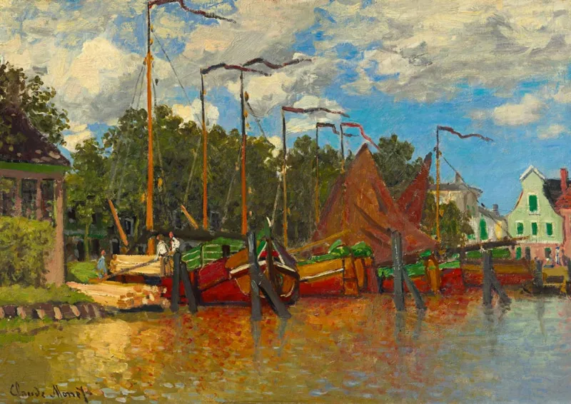 Claude Monet - Boats at Zaandam, 1871