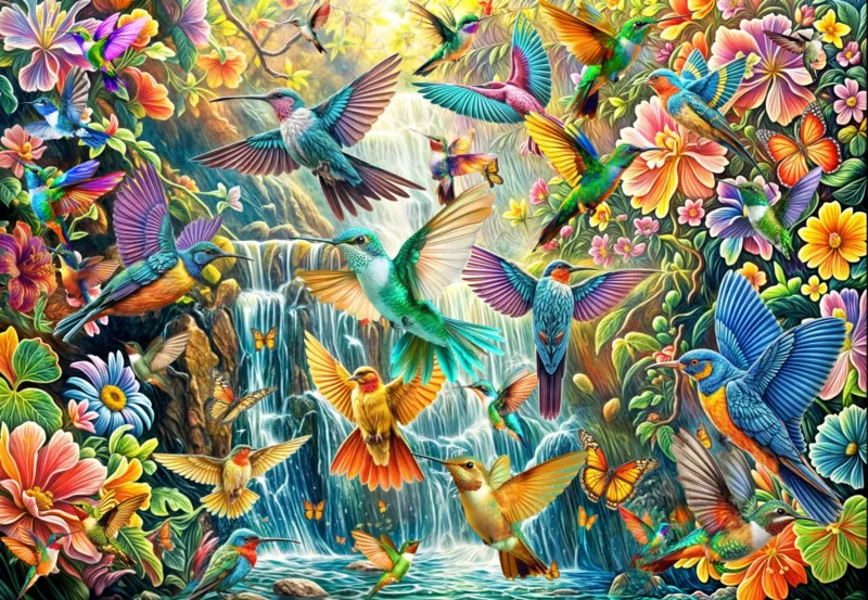 Kolibris im Flug