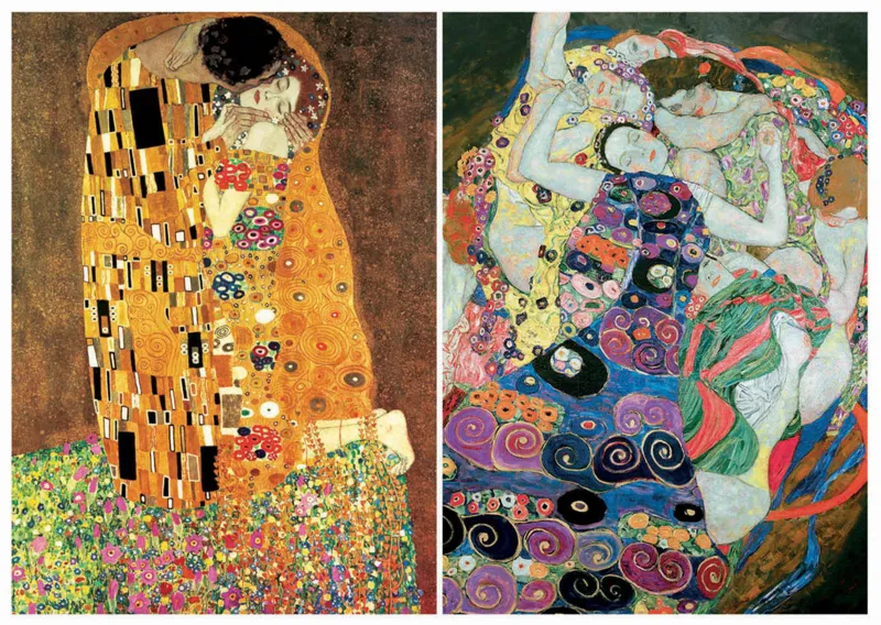 2 Puzzles - The Kiss + The Maiden. Gustav Klimt