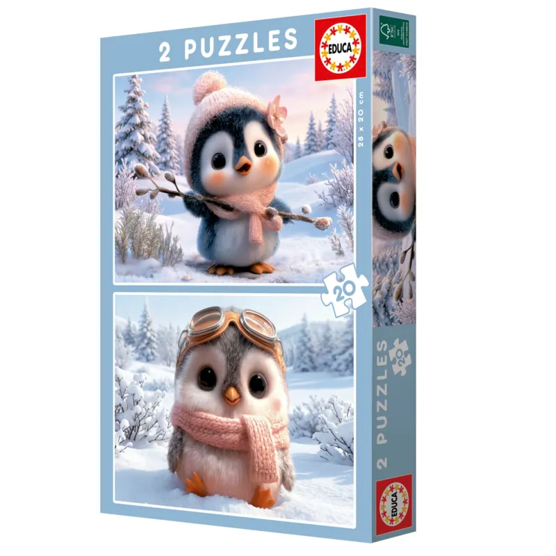 2 Puzzles - Cute Penguins