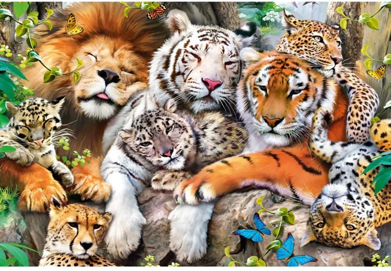 Holzpuzzle - Wild Cats in the Jungle