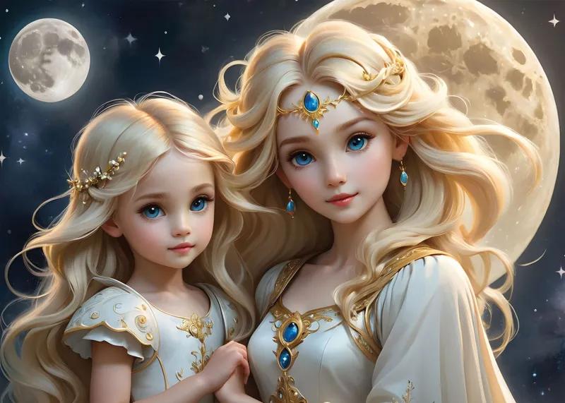 2 Puzzles - La Lune et le Soleil - Collection Mère et Fille