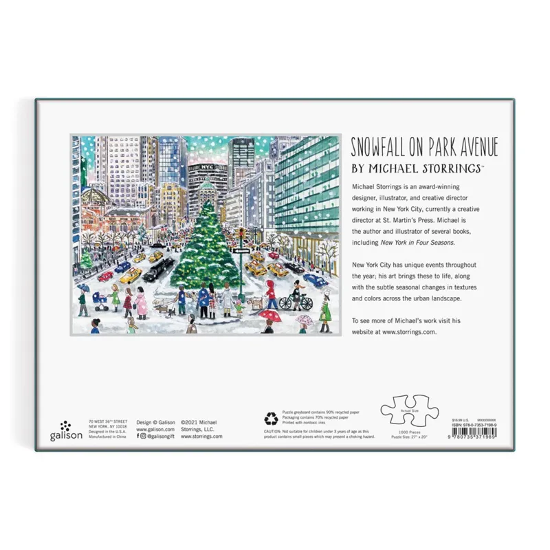 Schneefall auf der Park Avenue – 1000-teiliges Puzzle