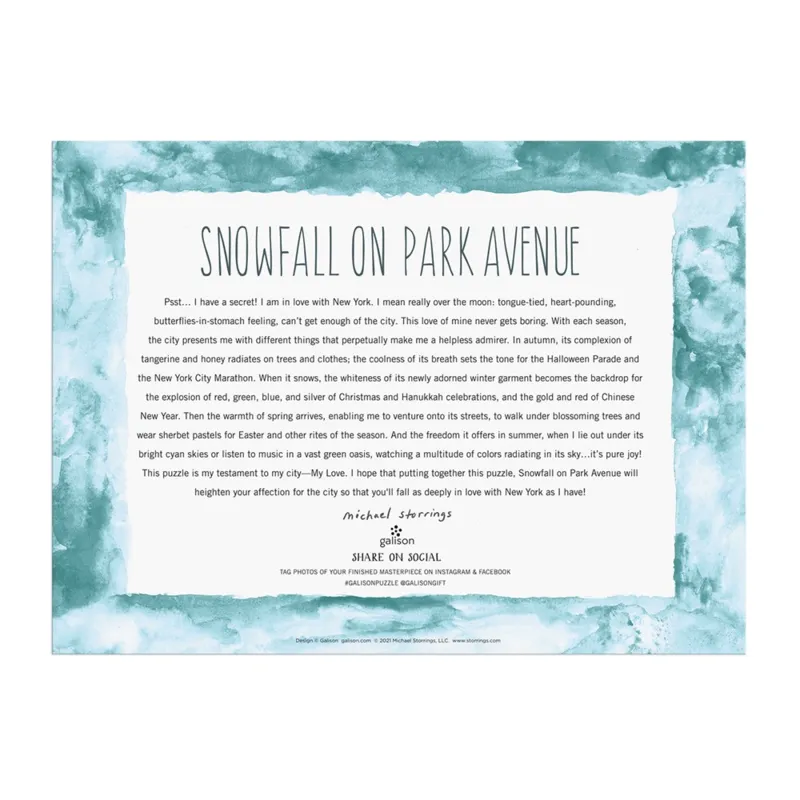 Schneefall auf der Park Avenue – 1000-teiliges Puzzle