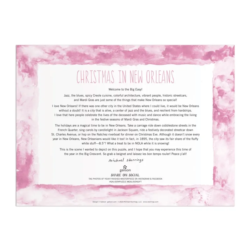 Weihnachten in New Orleans – 1000-teiliges Puzzle mit Quadratischer Box