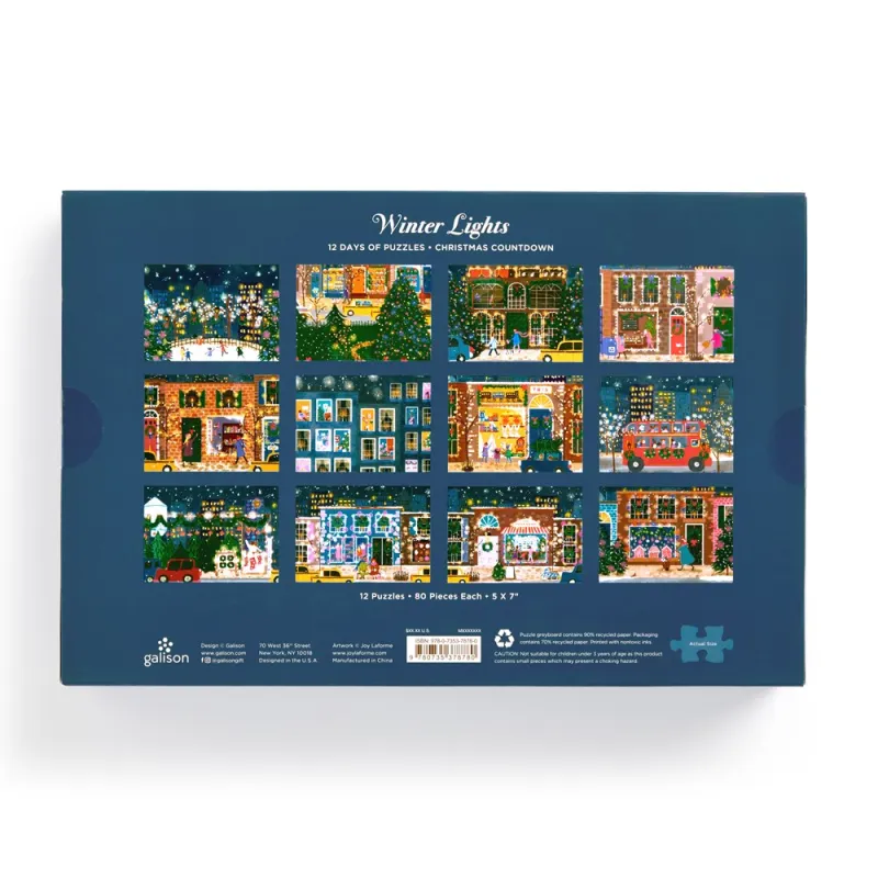Joy Laforme – Winterlichter – 12 Tage Puzzle mit 80 Teilen – Feiertags-Countdown