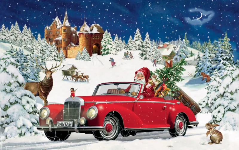 Minipuzzle - Santa's Cabrio