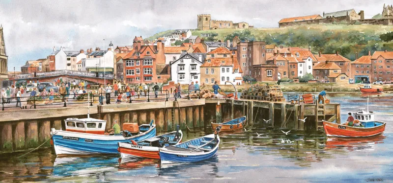 Puzzle 636 Teile Panorama - Whitby Harbour