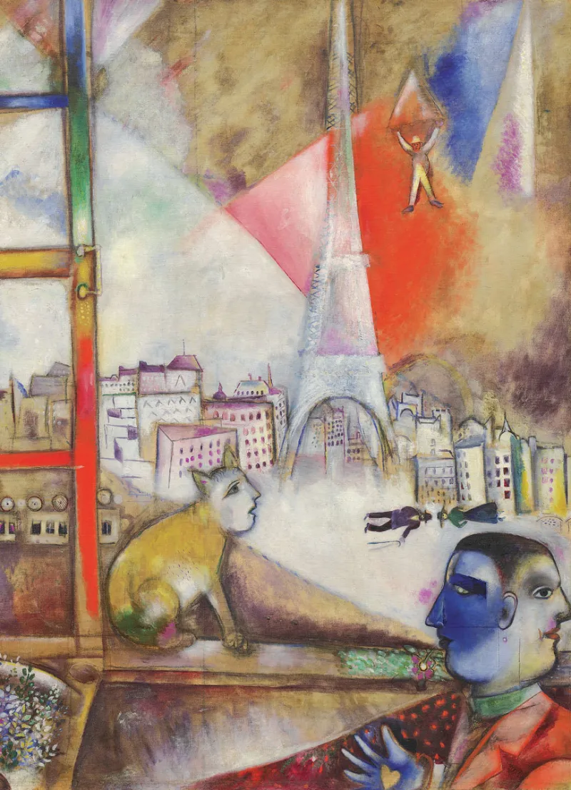 Marc Chagall - Paris aus dem Fenster (Detail)