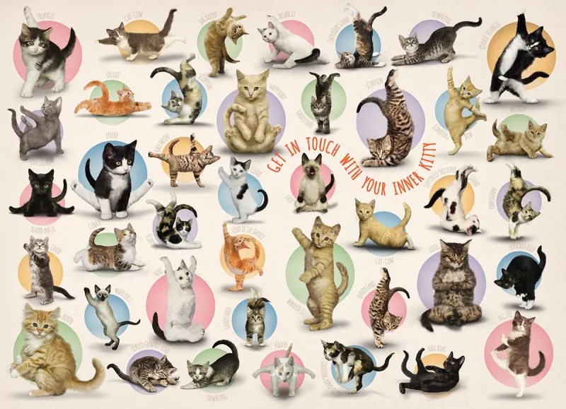 XXL Teile - Familiy Puzzle: Yoga Kittens