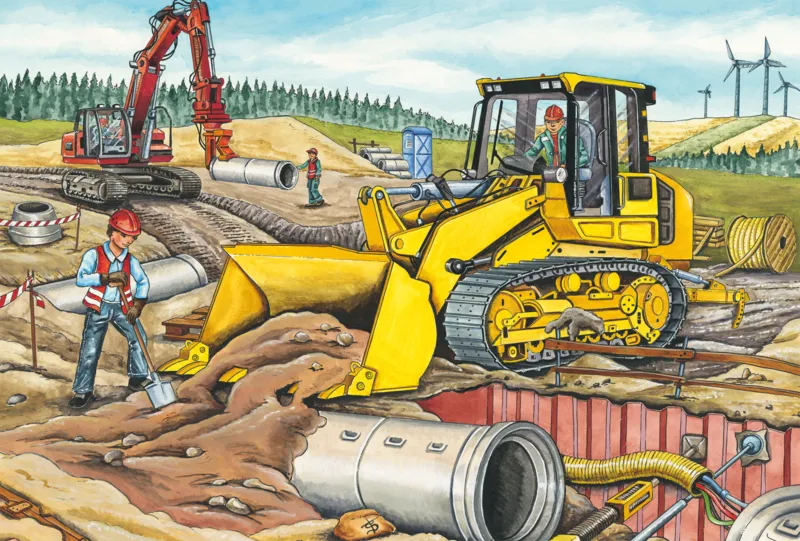 3 Puzzles - Meine Liebsten Baustellenfahrzeuge