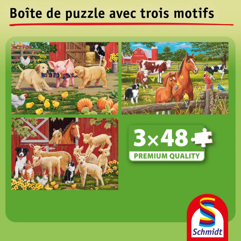 3 Puzzles - Animaux de la ferme