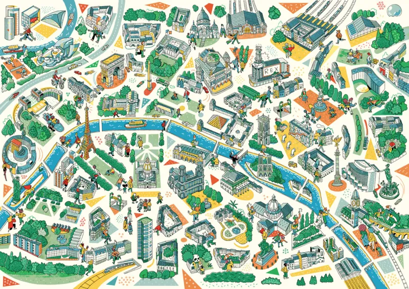 Handgeschnittenes Holzpuzzle - Paris Labyrinths