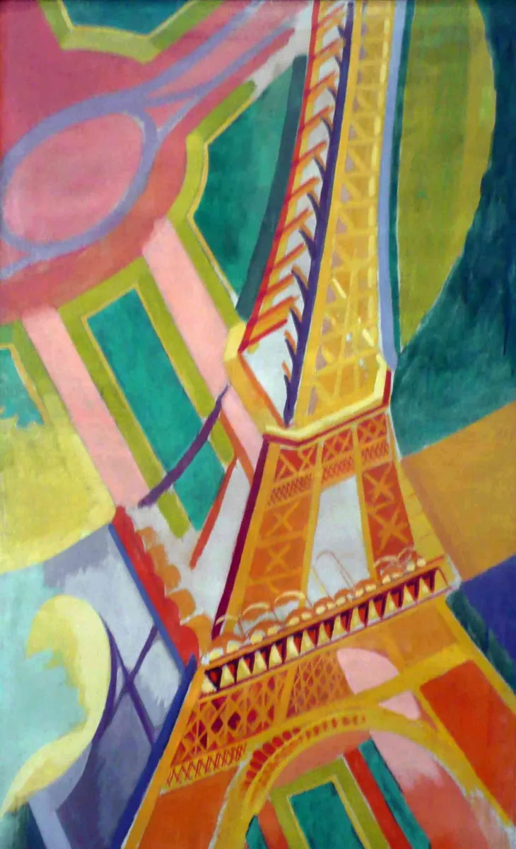 Handgeschnittenes Holzpuzzle - Robert Delaunay - Eiffel Tower