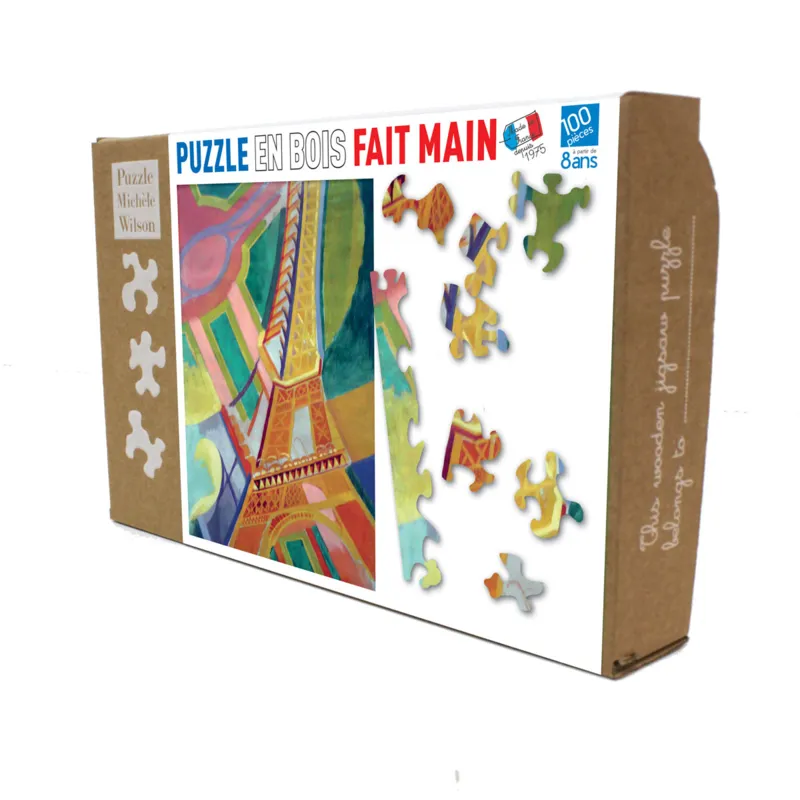 Handgeschnittenes Holzpuzzle - Tour Eiffel, Robert Delaunay
