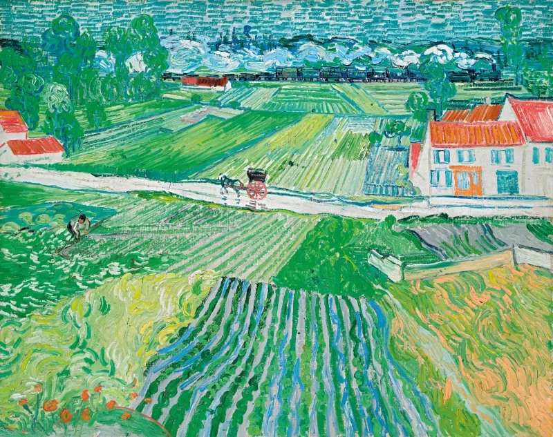 Handgeschnittenes Holzpuzzle - Auvers Landscape