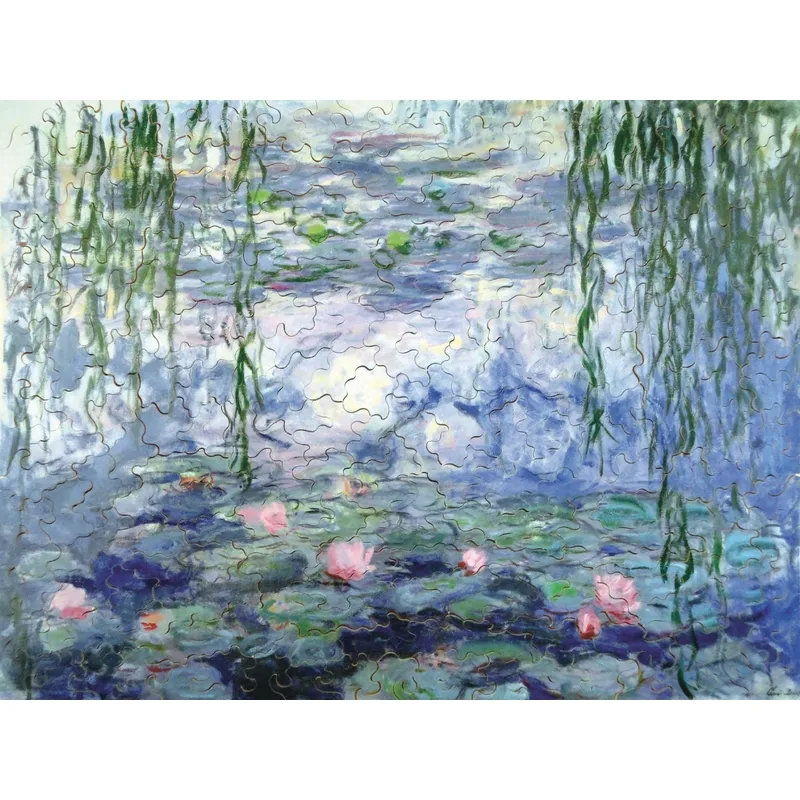Handgeschnittenes Holzpuzzle - Nymphéas Et Saules, Claude Monet