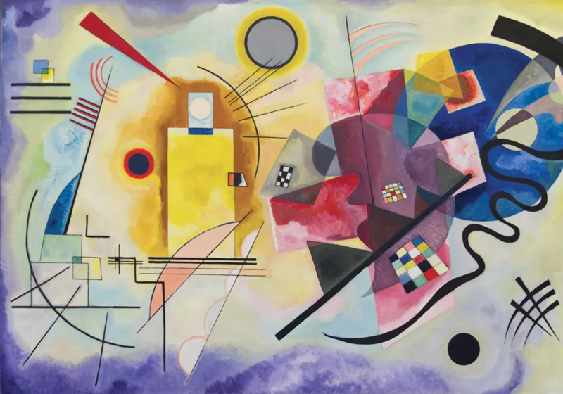 Handgeschnittenes Holzpuzzle - Jaune, Rouge, Bleu, Wassily Kandinsky