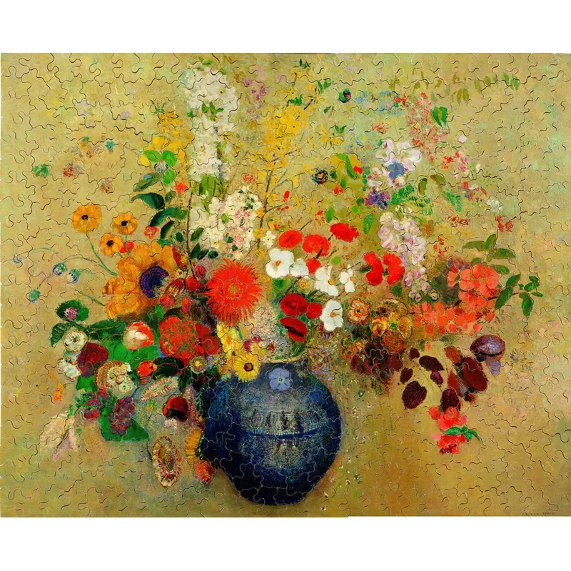 Handgeschnittenes Holzpuzzle - Odilon Redon - Flowers
