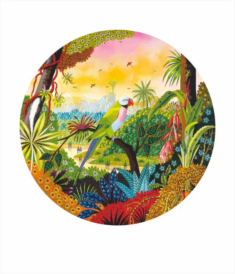 Handgeschnittenes Holzpuzzle - Red-Broasted Parakeet